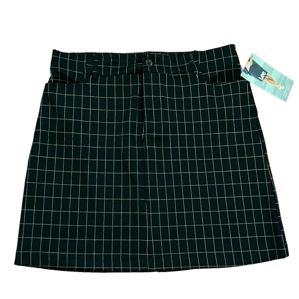 Lee‎ Riders Comfort Windowpane Skirt NWT Womens 18 Mid Rise Black Casual Office